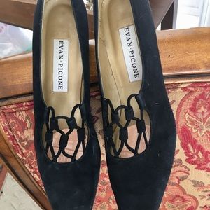 Vintage Black Suede Evan Picone Shoes Heels